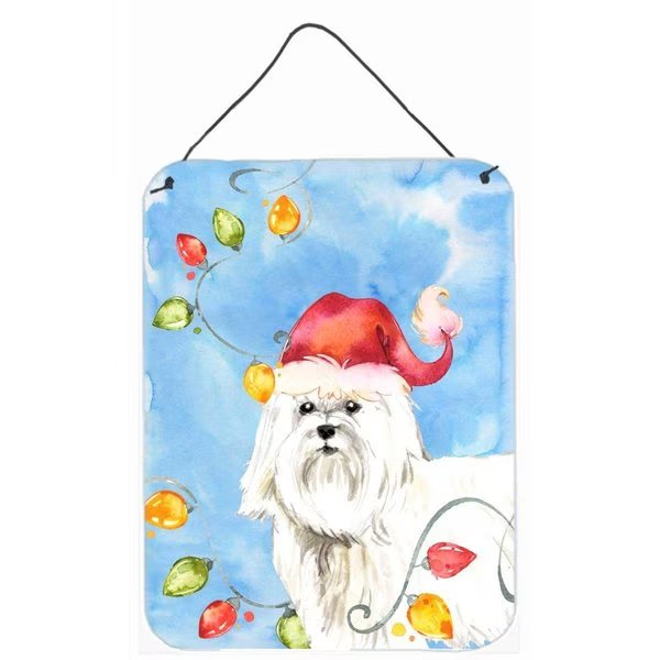 Christmas Lights Maltese Wall or Door Hanging Prints, Carolines Treasures, Mfr#: CK2486DS1216